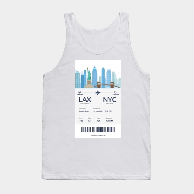 Boarding ticket LA to New York Tank Top by Petko121212